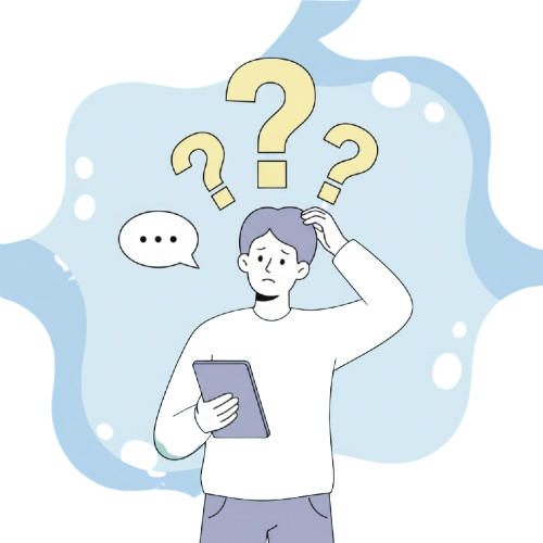 a person standing with a tablet, scratching their head